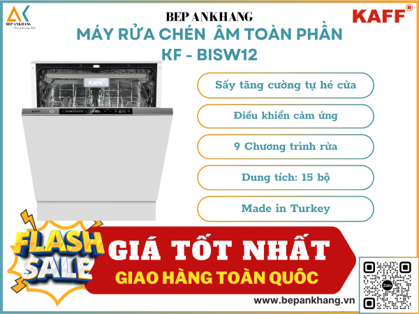 Máy rửa chén âm toàn phần  KAFF KF - BISW12- Made in Turkey
